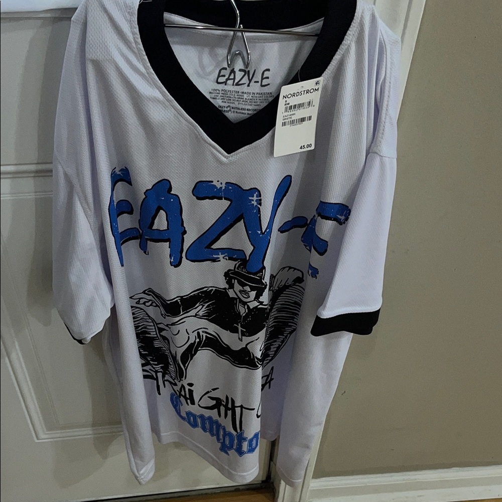 Graphic White and Black Men's Eazy E Shirt/Jersey